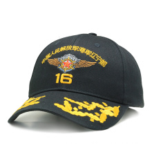 2021 Custom Black color embroidery military hat army cap